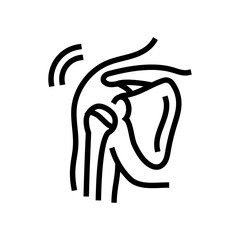 shoulder dislocation in gym line icon vector illustration