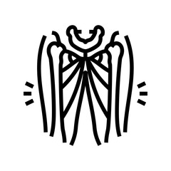 groin injury in bodybuilder line icon vector illustration