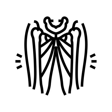 groin injury in bodybuilder line icon vector illustration