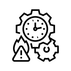 poor time management line icon vector illustration