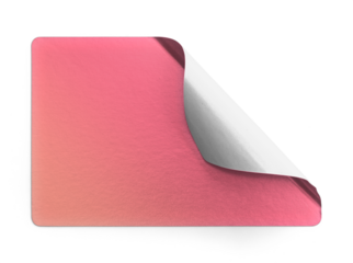 Diagonal Corner Peel Pink Gradient Metallic Sticker Mockup
