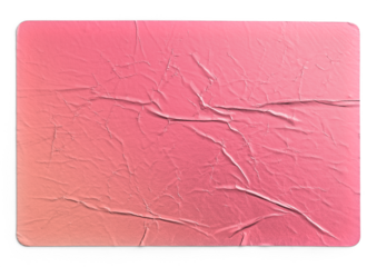 Soft Pink Gradient Metallic Crumpled Sticker With Folded Creases