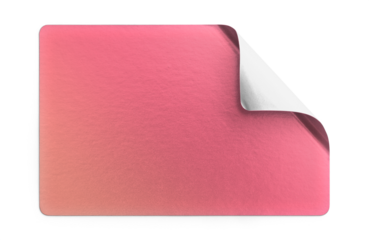 Pink Gradient Metallic Sticker Peeling From Top Right
