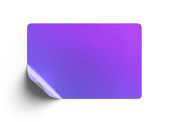 Purple Metallic Sticker With Curled Corner Shadow