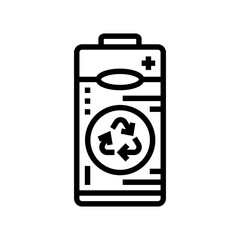 battery recycling e waste pollution line icon vector illustration