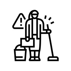 domestic labor line icon vector illustration