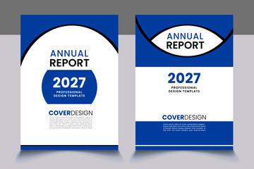 company annual report cover design template concept