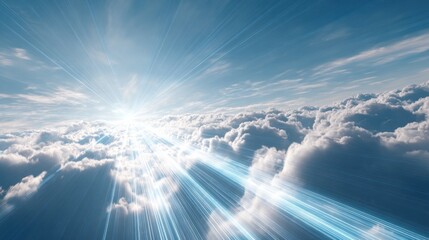 Sky with sunlight shining through clouds