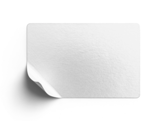 White Metallic Sticker With Curled Corner Shadow