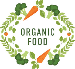 Fresh Organic Food Vector Wreath With Fruits And Veggies Art