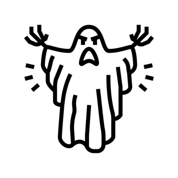 ghosts and supernatural phasmophobia fear line icon vector illustration