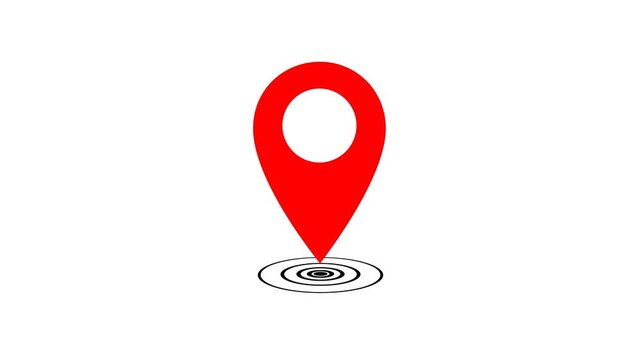 High quality animation of a delivery point pin icon used for logistics software destination tracking and shipping carrier map interfaces for mobile application design.
