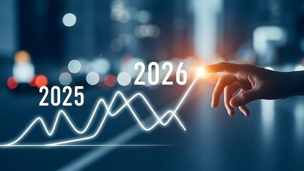 Future financial growth and investment strategy concept with glowing data and hands