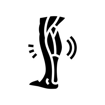 muscle cramp in calf glyph icon vector illustration