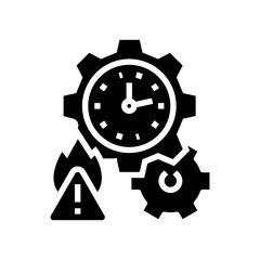 poor time management glyph icon vector illustration