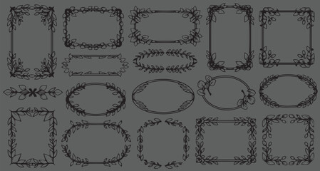 Elegant Botanical Frame & Border Collection for Invitations, Packaging, Logos & Decorative Design