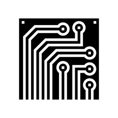 green pcb copper tracks glyph icon vector illustration