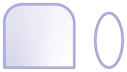 Blue gradient shapes: a rounded rectangle and a vertical oval Vector