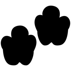 white rhino footprint vector drawing. © shasini