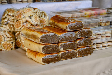 Nut rolls, a traditional Central and Eastern European pastry. 