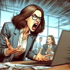 angry office worker