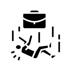 job loss fear glyph icon vector illustration