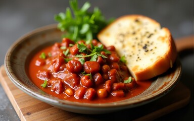 Chilli with Garlic Bread. High quality