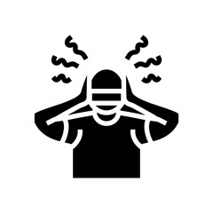 being watched or stalked scopophobia fear glyph icon vector illustration