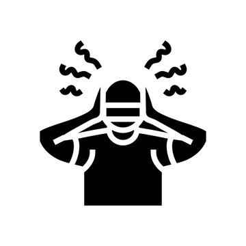 being watched or stalked scopophobia fear glyph icon vector illustration