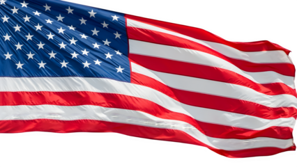 Waving american flag against a black background representing patriotism