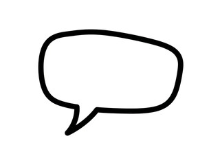 Naklejka premium A simple black speech bubble icon on a white background