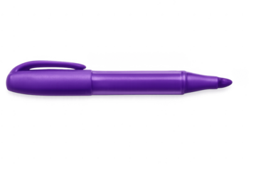 Purple permanent marker with cap on transparent background