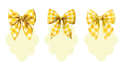 Yellow lemon watercolor borders with bows. Amalfi-inspired Italian frame set for wedding invitations, posters, and elegant Mediterranean designs.