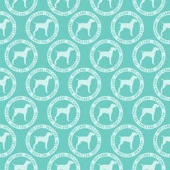 Fototapeta premium Dog pet care seamless pattern isolated on color background