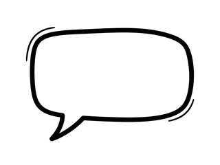 Naklejka premium A simple black speech bubble icon isolated on white background