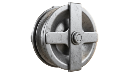 Heavy Duty Metal Pulley Block with Double Sheave graphic isolated on a transparent background