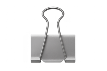 Binder clip holding paper with transparent background