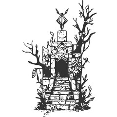 Loyalty in Ruins Vintage Illustration Vector