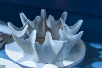 Aircraft turbine tail nozzle printed on metal 3d printer.