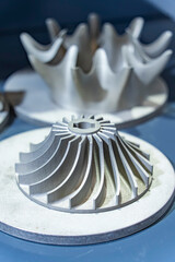Aircraft turbine wheel printed on metal 3d printer.