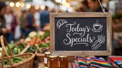 Chalkboard Sign Displaying Today's Market Specials