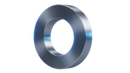 Polished Metal Ring with Brushed Texture graphic design isolated on a transparent background