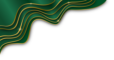 Emerald Waves: Abstract Green and Gold Design