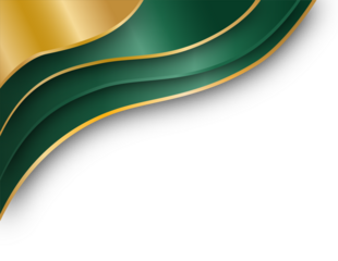 Emerald and Gold Abstract Corner Design
