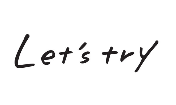 手書き文字「Let&rsquo;s try」｜やってみようを促すポジティブなロゴ素材
