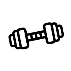 Obraz premium Minimalist black outline dumbbell icon with textured grip and weight plates.