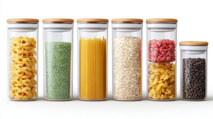 Organized kitchen with airtight containers for pantry storage solutions