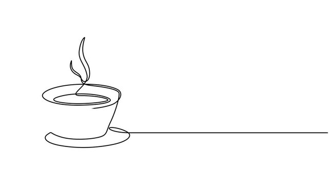 coffee cup continuous one line drawing minimalism design.