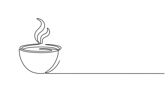 coffee cup continuous one line drawing minimalism design.