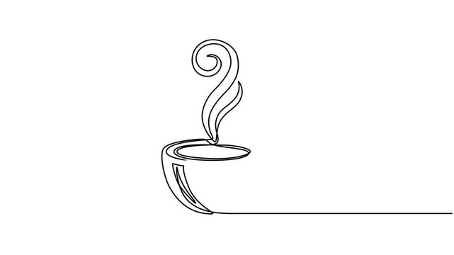 coffee cup continuous one line drawing minimalism design.